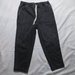4/$14 FREE ASSEMBLY womens PANTS elastic CROPPED black GRAY denim JOGGER size M
